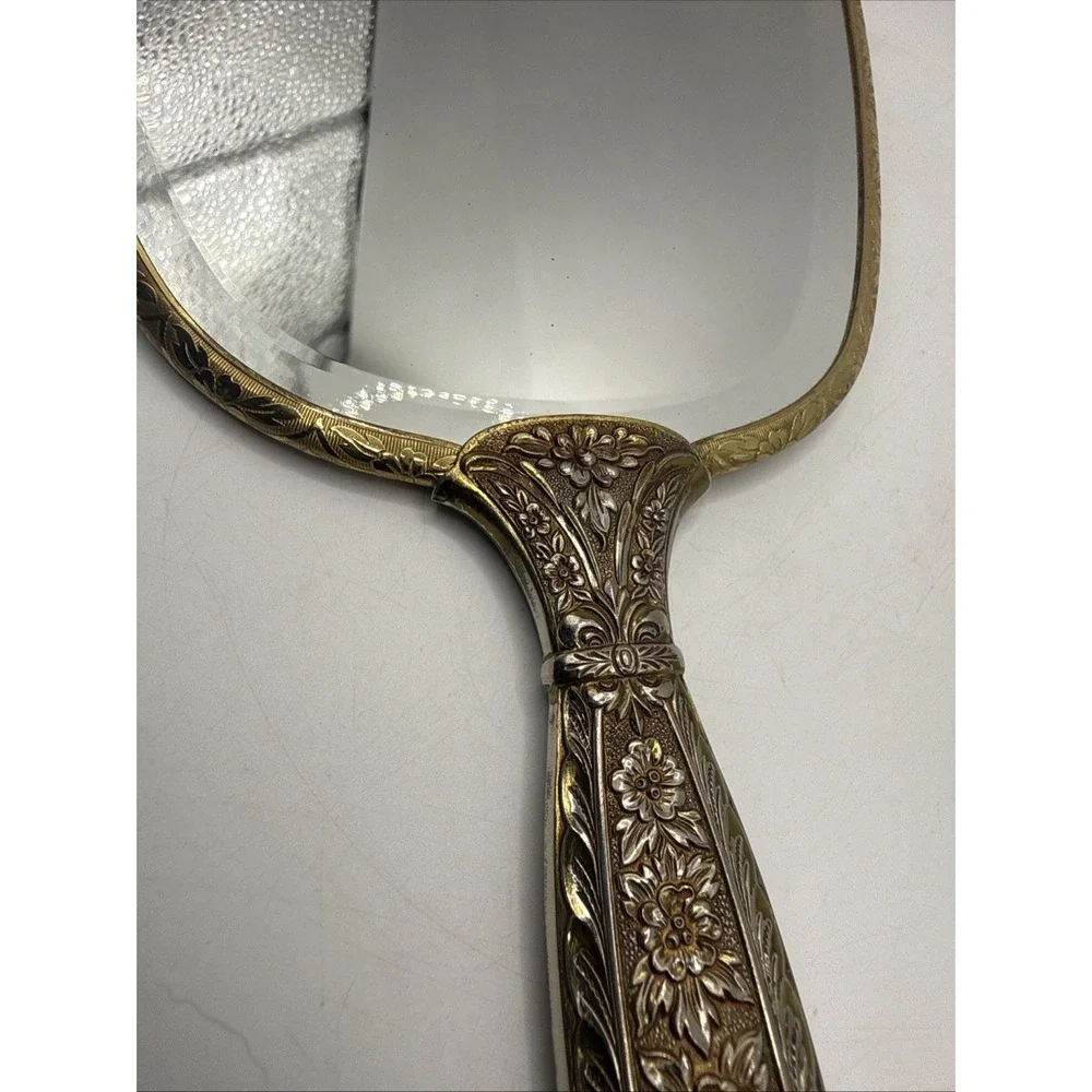 Vintage Matson Vanity Mirror Ormolu‎ Hollywood Regency Gold Plated Sunflowers